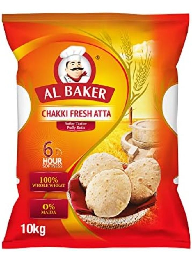 البيكر طحين البيكر شاكي الطازج – عبوة 10 كجم دقيق القمح الكامل المتميز - Image 1